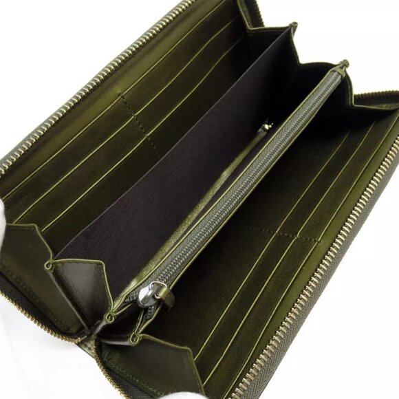 Auth GUCCI Micro Gucci Shima Zip Around long wallet khaki leather - Picture 4 of 16